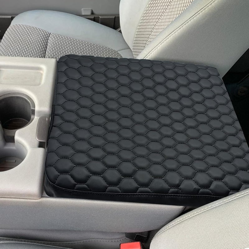 BystralX Center Console Cover Nappa Leather Armrest Cover Compatible with 2011-2014 Ford F150, 2011-2016 F250 F350 F450, Middle Console Cover Center Console Cushion(Jump Seat Only) - Image 1